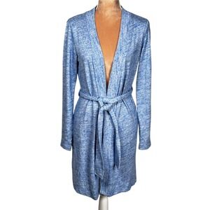 UGG Knit Cardigan‎ Robe Blue Open Front with Belt Cozy Loungewear Womens Size S